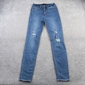 Judy Blue Jeans Womens 26 Skinny Fit High Rise‎ Distressed Stretch Denim